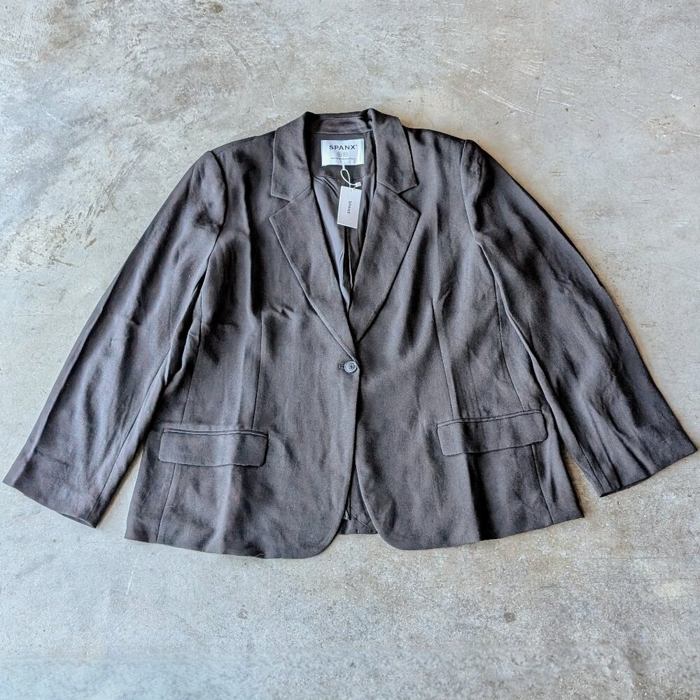 Spanx Black Carefree Crepe Blazer Jacket size 2X NWT